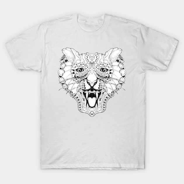 Cat Ornate T-Shirt by polkamdesign